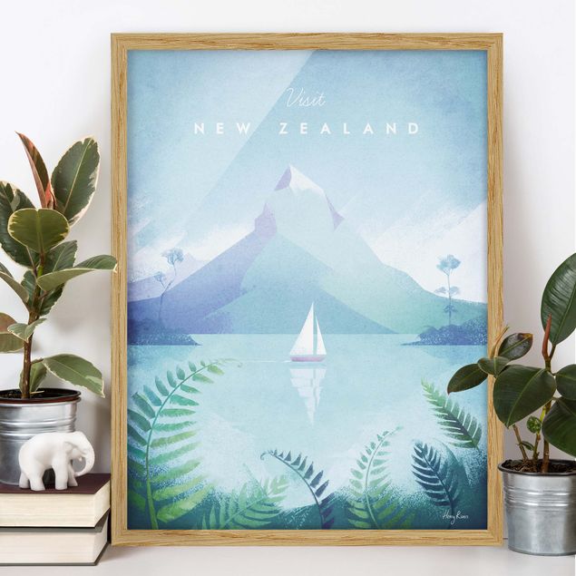 Poster con cornice - Poster Viaggi - Nuova Zelanda - Verticale 4:3