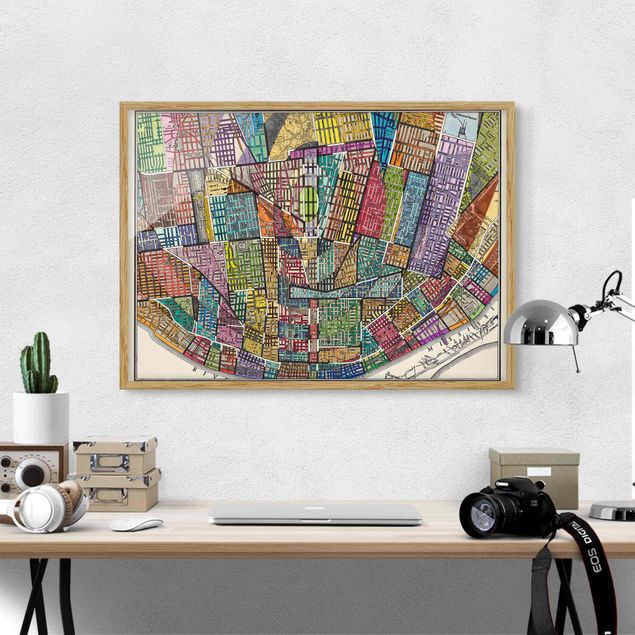 Poster con cornice - Modern Map Of St. Louis - Orizzontale 3:4