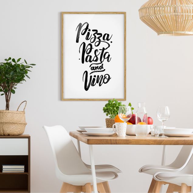 Poster con cornice - Pizza Pasta And Vino - Verticale 4:3