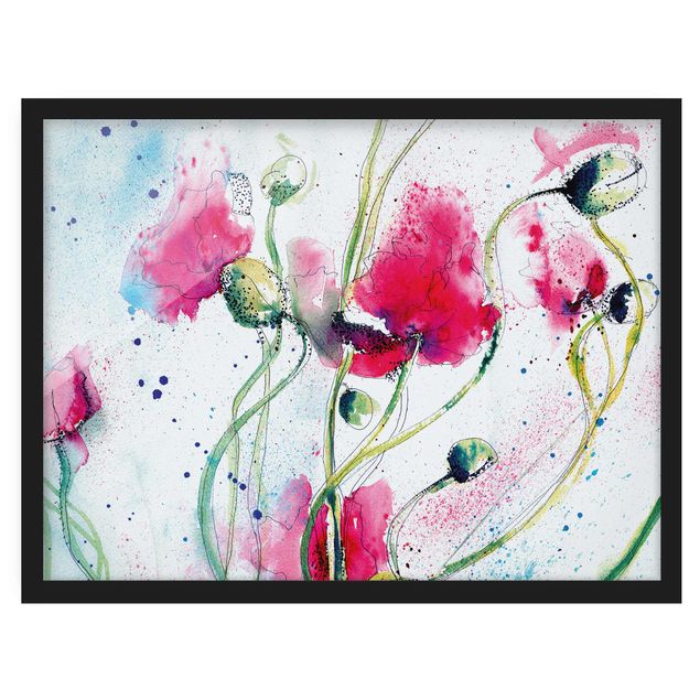 Poster con cornice - Painted Poppies - Orizzontale 3:4