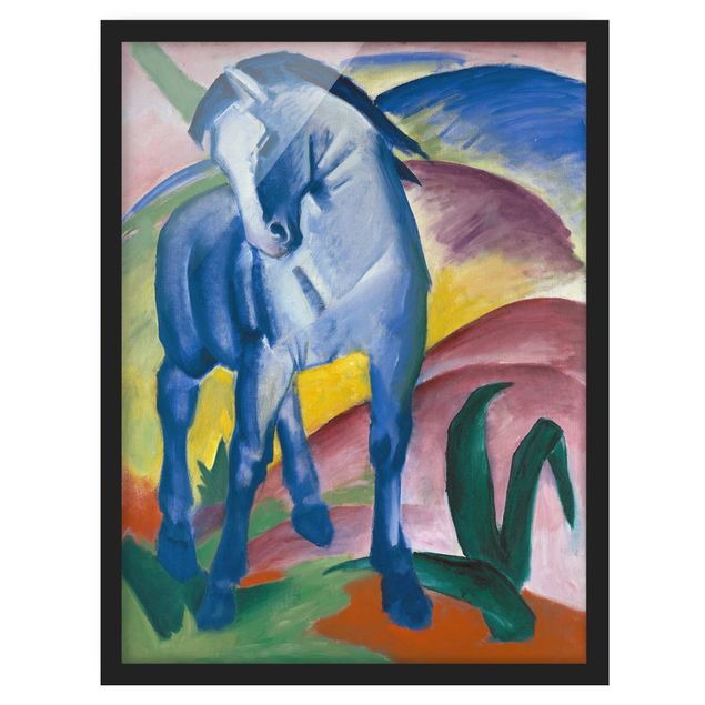 Poster con cornice - Franz Marc - Blue Horse I - Verticale 4:3