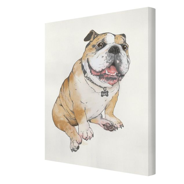 Quadri moderni per soggiorno Illustrazione - Cane Bulldog Pittura