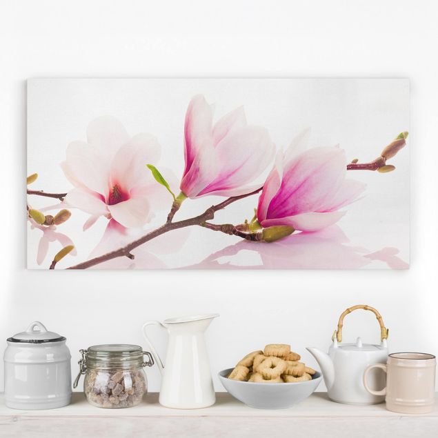 Quadri su tela fiori Delicato ramo di magnolia