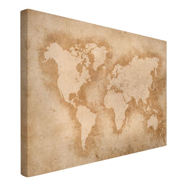 Stampa su tela - Antique World Map - Orizzontale 3:2