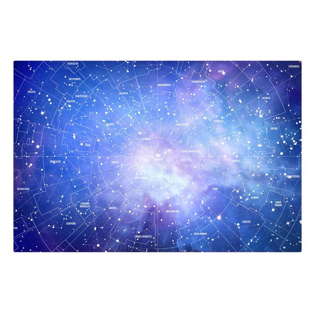 Stampa su tela - Constellation sky map - Orizzontale 3:2