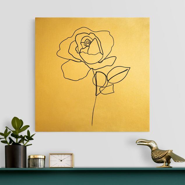 quadro astratto moderno Line Art - Rosa Bianco E Nero