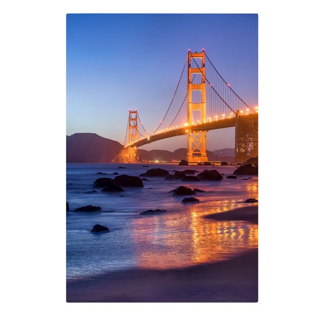 Stampa su tela - Golden Gate Bridge all'alba