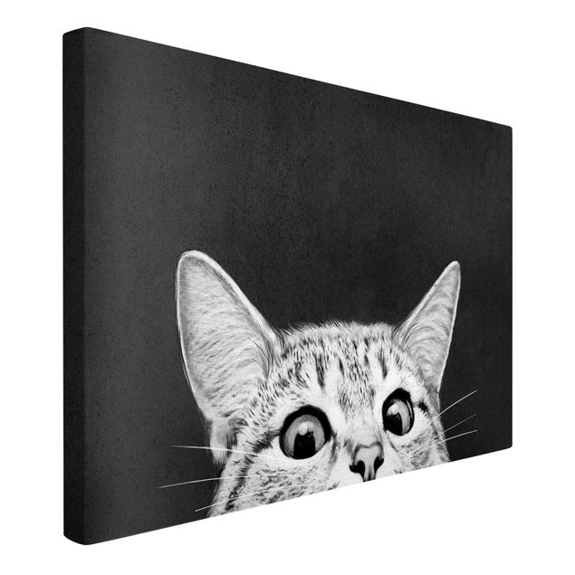 Riproduzione quadri su tela Illustrazione - Gatto Disegno in bianco e nero