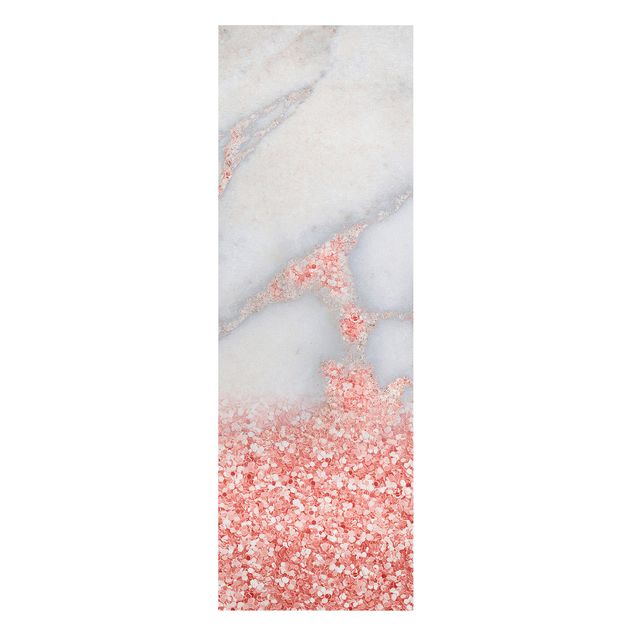 Stampa su tela Effetto marmo con coriandoli rosa chiaro