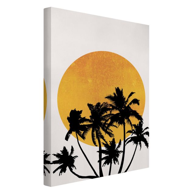 Riproduzioni su tela quadri famosi Palme di fronte al sole dorato