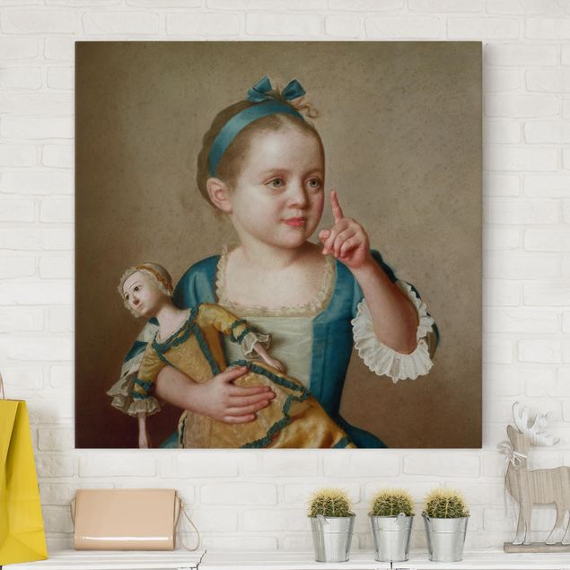 Riproduzioni su tela quadri famosi Jean Etienne Liotard - Ragazza con bambola