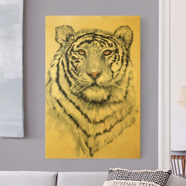 Tela leone Ritratto di tigre bianca I