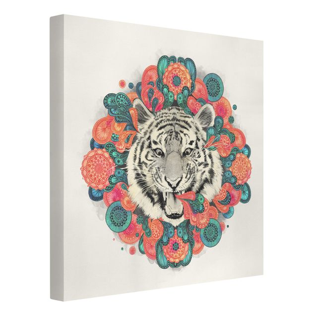 Tela tigre Illustrazione - Tigre Disegno Mandala Paisley