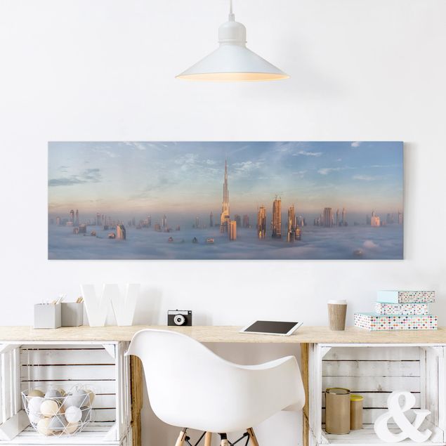 Quadri moderni per soggiorno Dubai sopra le nuvole