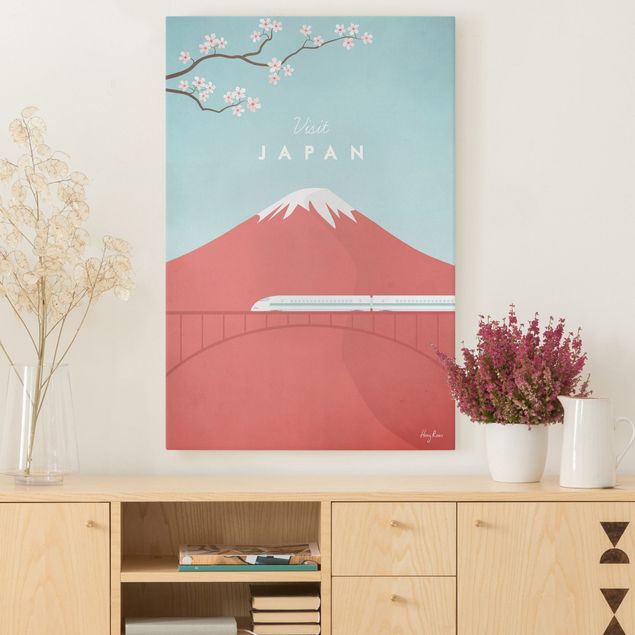 Quadri con montagne Poster di viaggio - Giappone