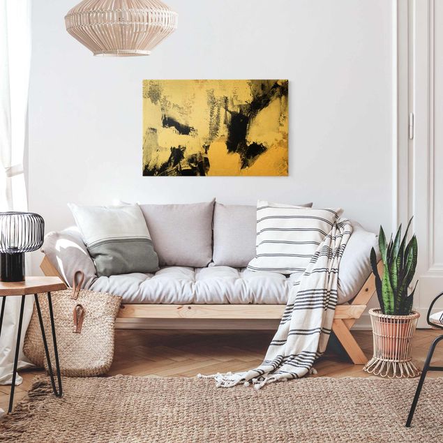 Quadri moderni per soggiorno Collage d'oro