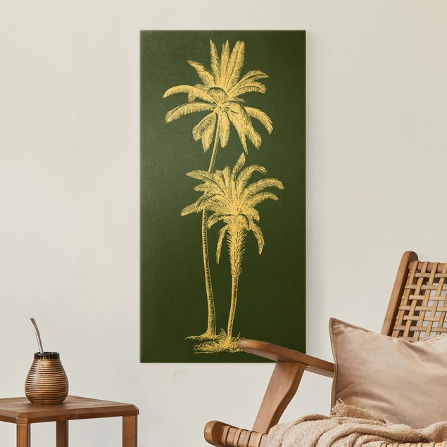Quadri moderni per soggiorno Illustrazione Palme su verde