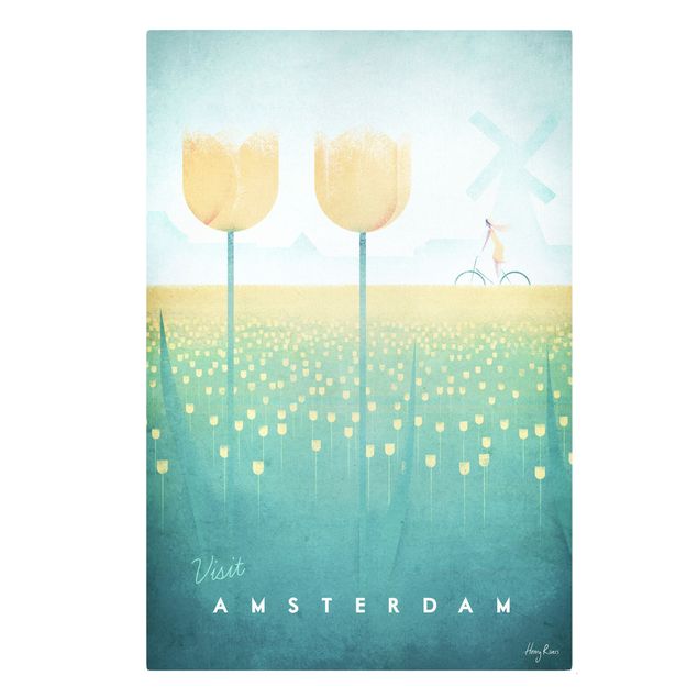 Stampa su tela - Poster viaggio - Amsterdam - Verticale 3:2