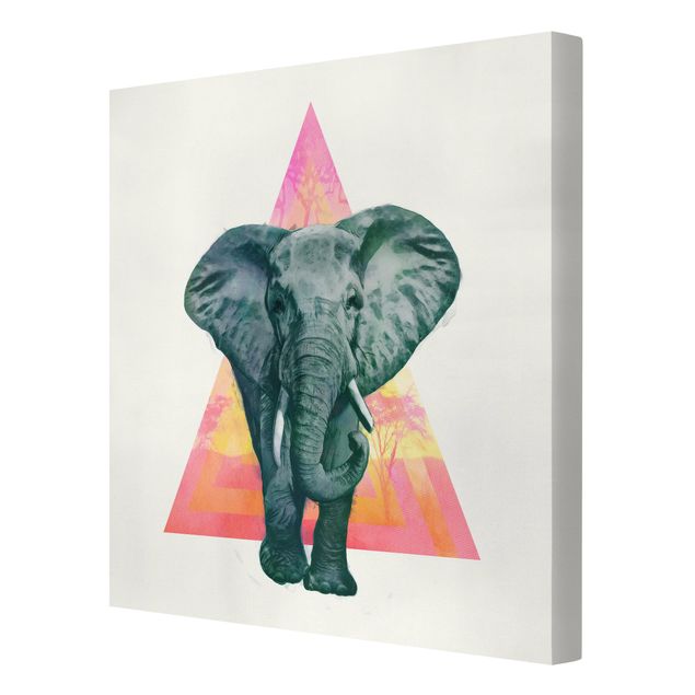 Quadri moderni per soggiorno Illustrazione - Elefante fronte triangolo pittura