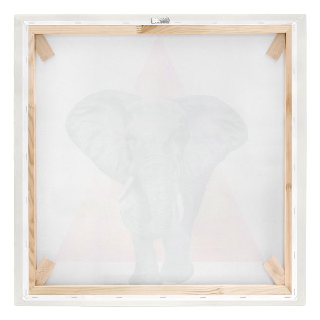 Stampa su tela Illustrazione - Elefante fronte triangolo pittura