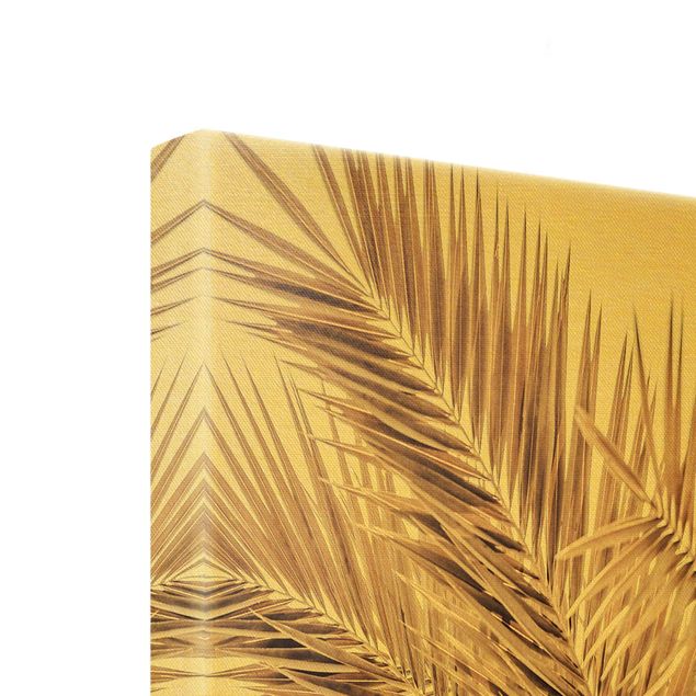 Quadro su tela oro - Ramo di palma color bronzo