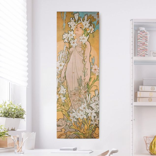 Stampe su tela fiori Alfons Mucha - Il giglio