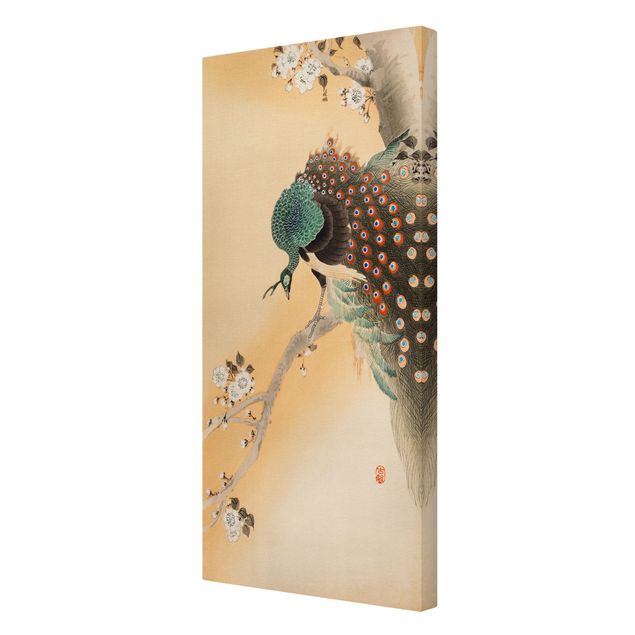 Quadri su tela Illustrazione vintage di pavone asiatico II