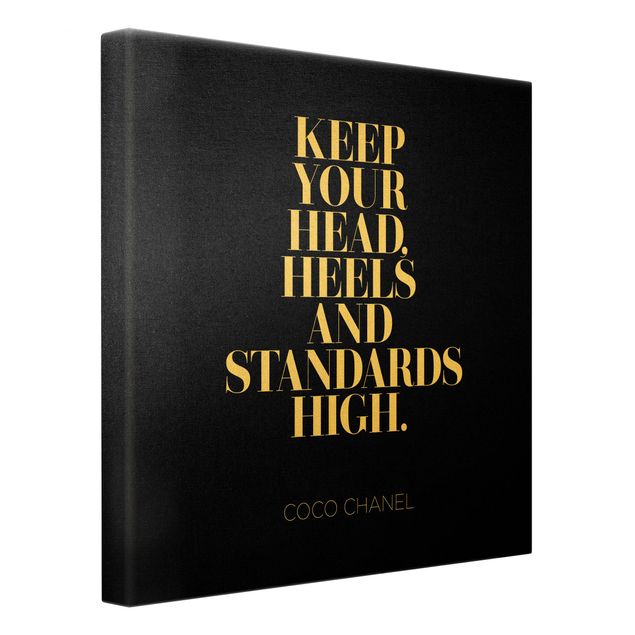 Quadro su tela oro - Keep your head high nero