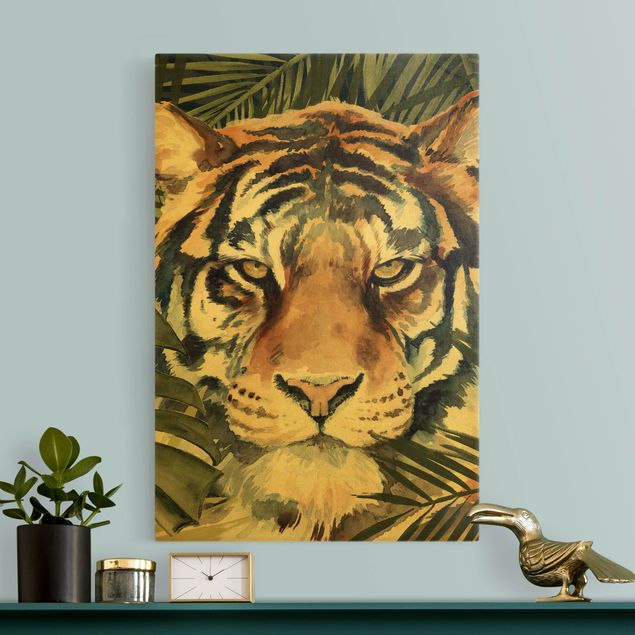 Tela leone Tigre nella giungla