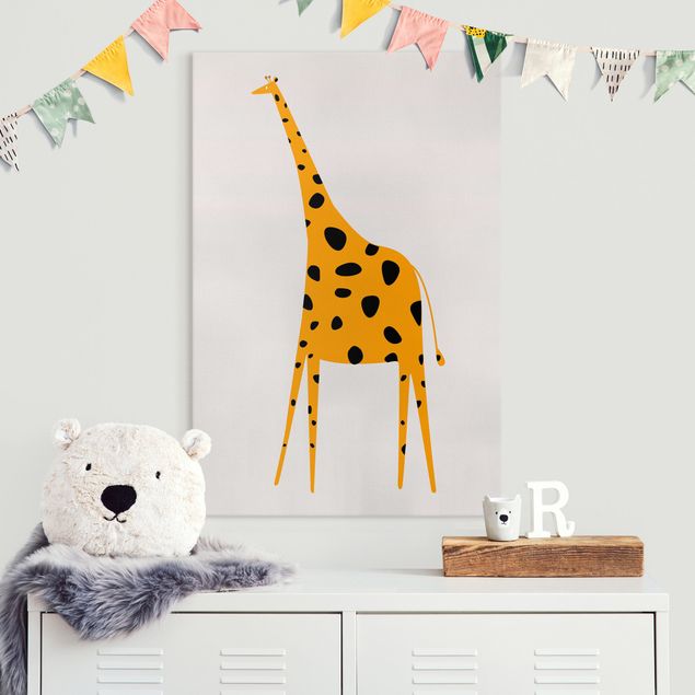Quadri con giraffe Giraffa gialla
