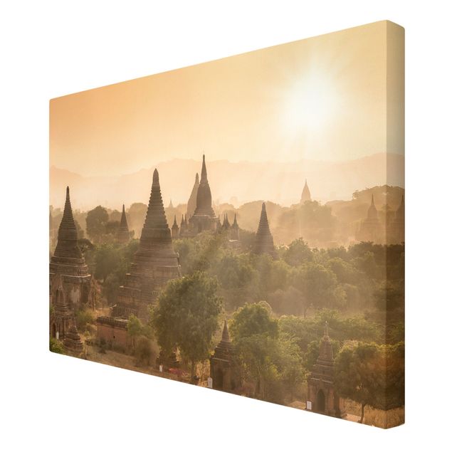 Quadri moderni per soggiorno Il sole che tramonta su Bagan