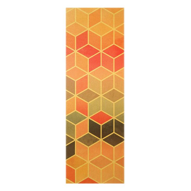Quadri moderni per soggiorno Geometria dorata - Pastello colorato