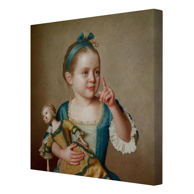 Quadri su tela - Jean Etienne Liotard - Ragazza con la bambola