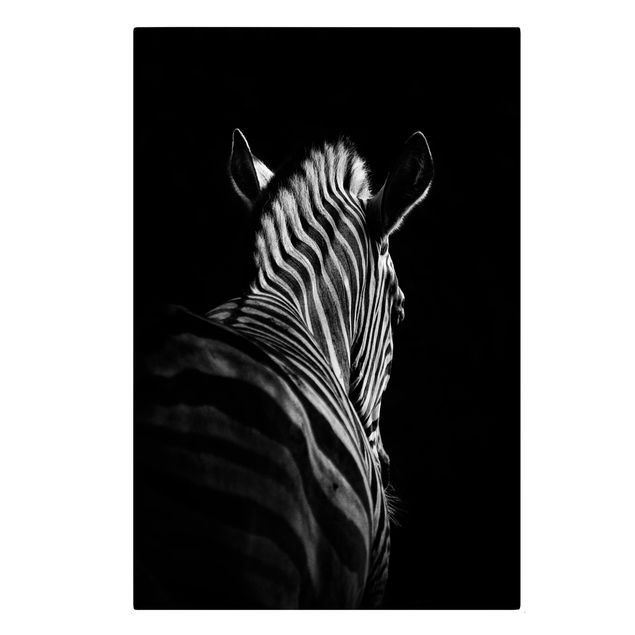 Quadri moderni per soggiorno Silhouette Zebra scuro