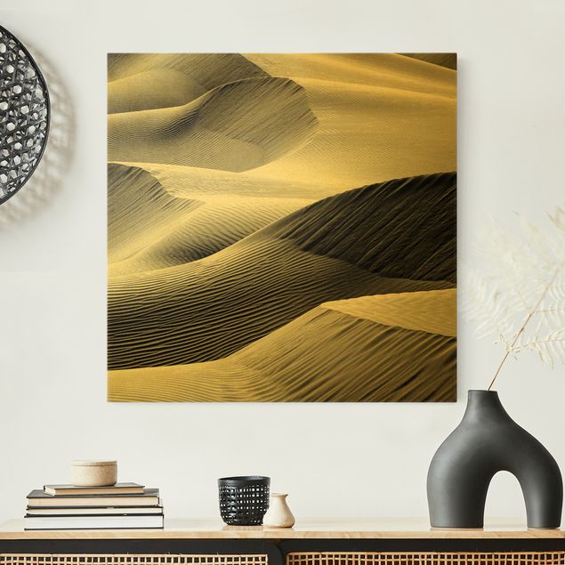 Tele con paesaggi Motivo di onda nella sabbia del deserto