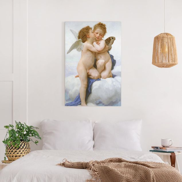 Quadri moderni per soggiorno William Adolphe Bouguereau - Il primo bacio
