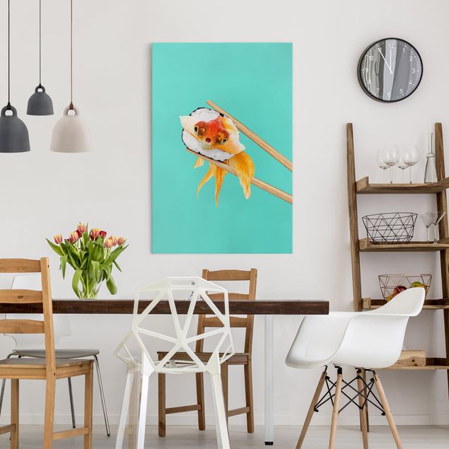 Riproduzioni su tela quadri famosi Sushi con pesce rosso