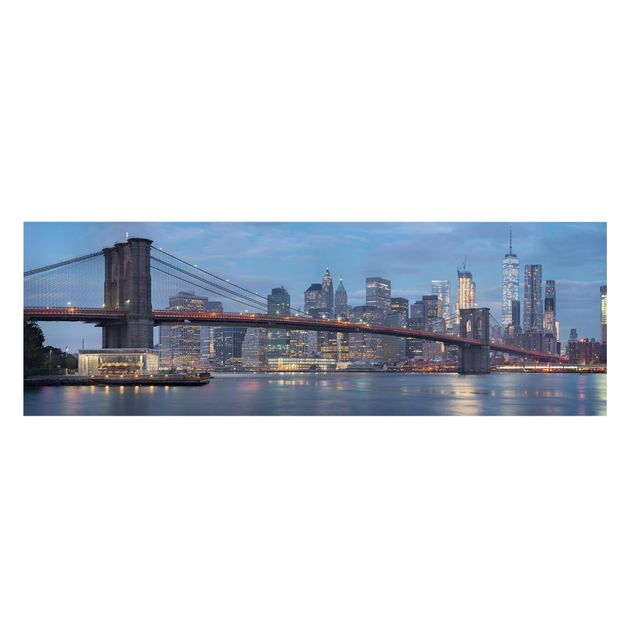 Stampa su tela - Brooklyn Bridge Manhattan New York - Panoramico