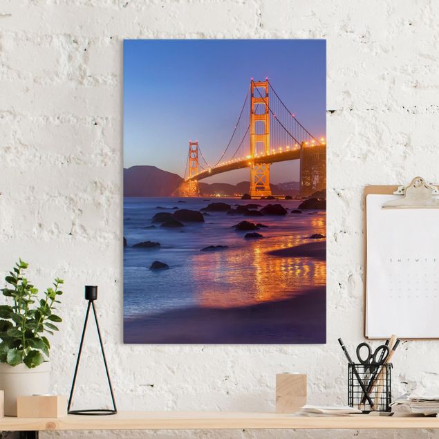 Riproduzioni su tela Ponte del Golden Gate al tramonto
