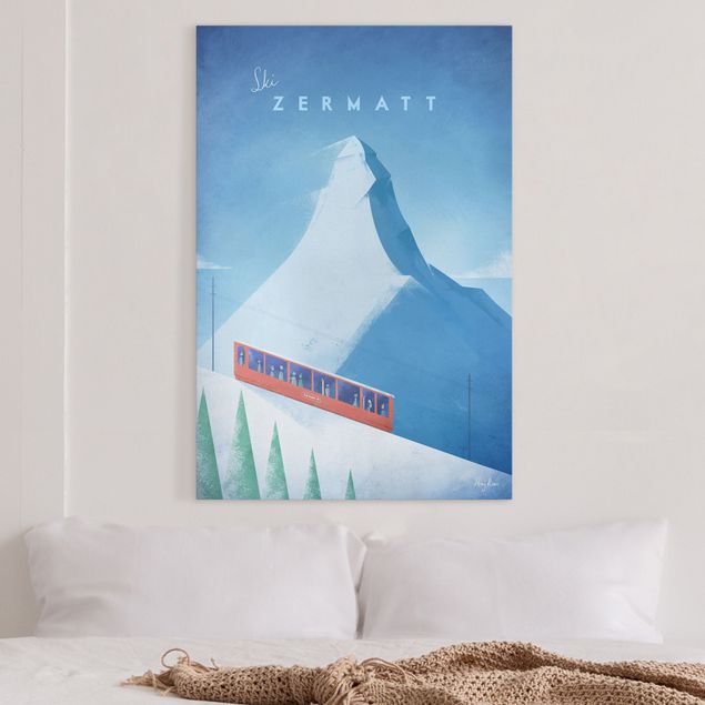 Quadri con montagne Poster di viaggio - Zermatt
