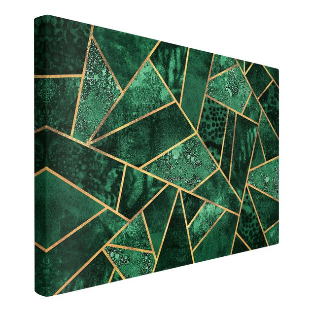 Riproduzioni su tela quadri famosi Smeraldo scuro con oro