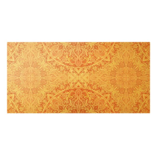 Quadri su tela Mandala Acquerello Ornamento Arancione