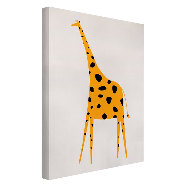 Quadri su tela animali Giraffa gialla