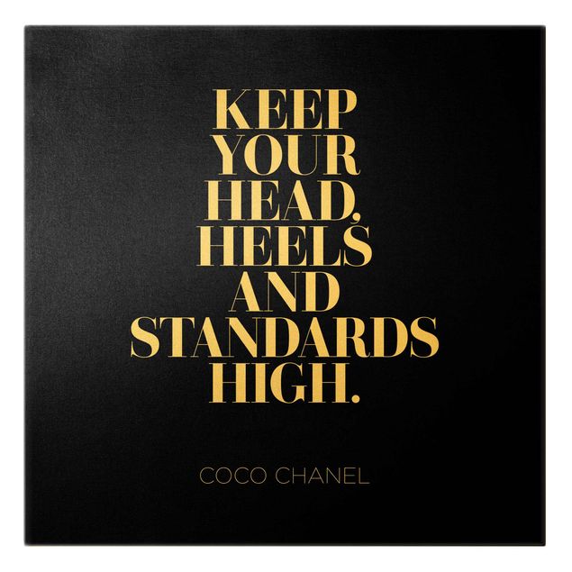 Quadro su tela oro - Keep your head high nero