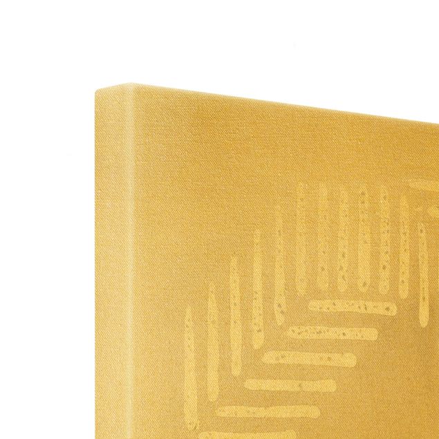 Quadro su tela oro - Geometria moderna color sabbia