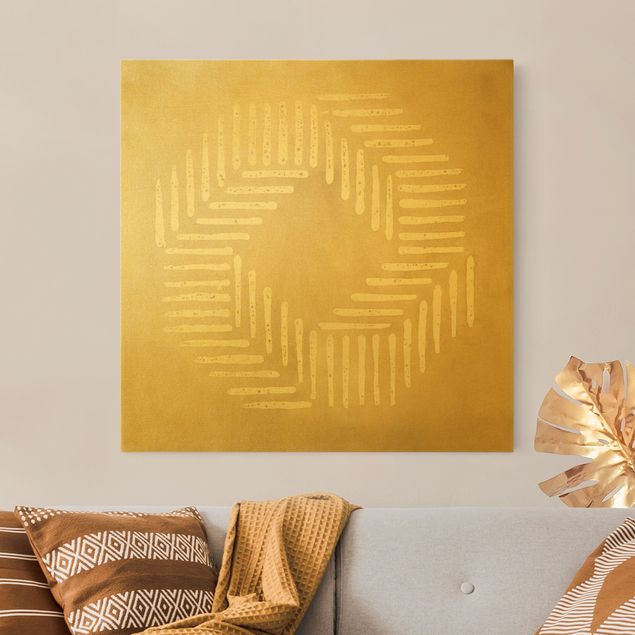 Stampe su tela oro Geometria moderna color sabbia
