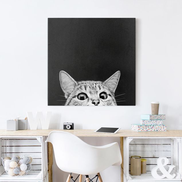 Quadri animali Illustrazione - Gatto Disegno in bianco e nero