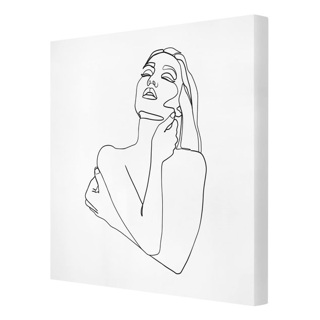 Quadri su tela - Line Art Torso della donna Bianco e Nero