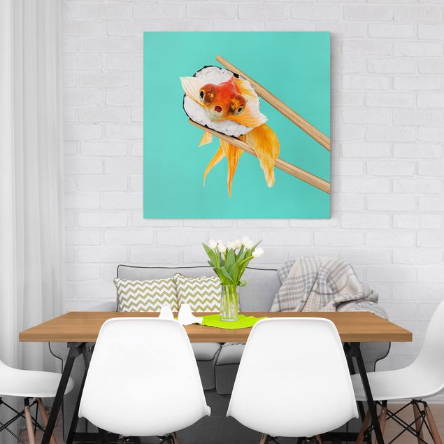 Riproduzioni su tela quadri famosi Sushi con pesce rosso