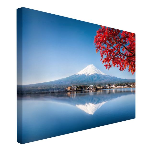 Stampa su tela città Il monte Fuji in autunno